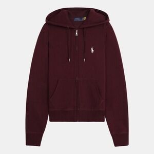 Ralph Lauren Burgundy Zip-Up Hoodie Sweatshirt Jacket